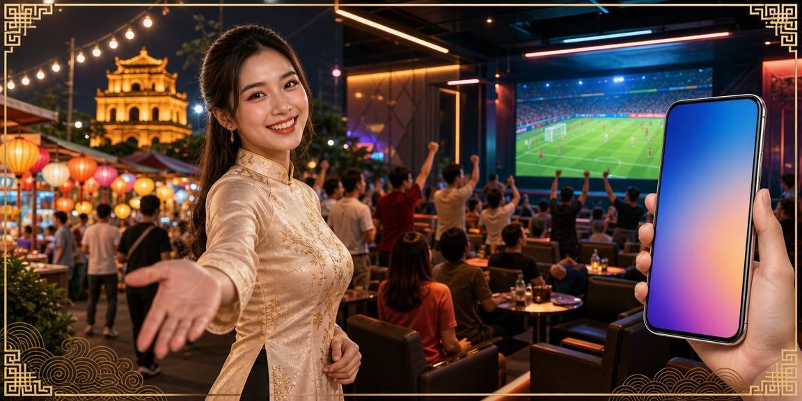 Người dùng tại chợ đêm Hà Nội sử dụng điện thoại để truy cập tài khoản casino