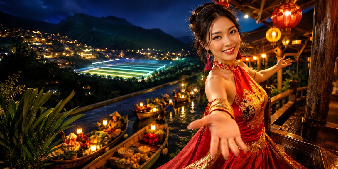 Không khí lễ hội casino và giải thưởng sôi động tại Sapa với ánh đèn rực rỡ